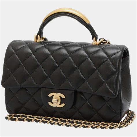 chanel handle mini bag|chanel bag with top handle.